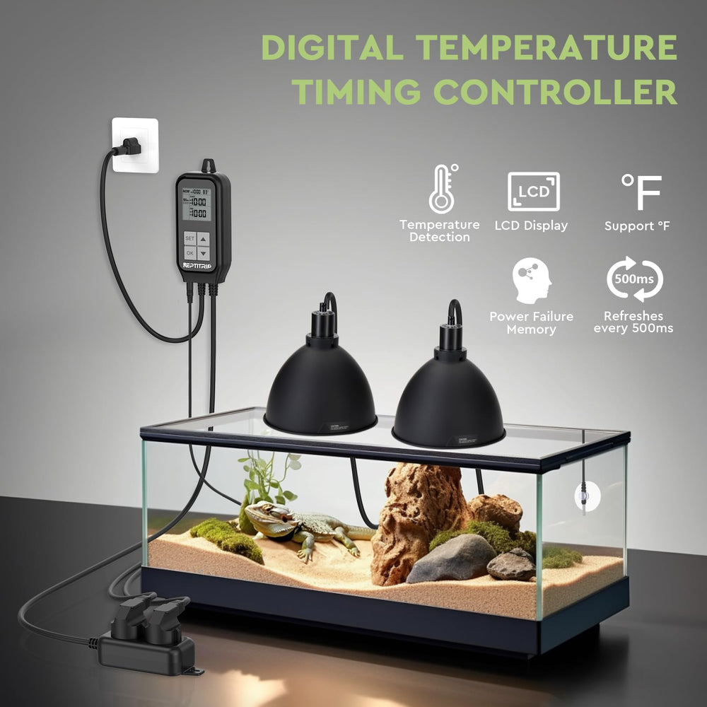 REPTITRIP ter­mostato dia-noche: ajuste de temperatura para día y noche.