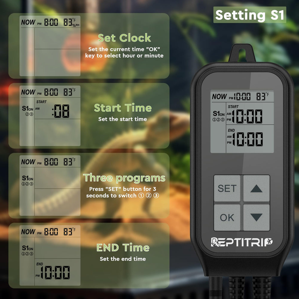 REPTITRIP ter­mostato sensor: lectura precisa de temperatura en terrario.