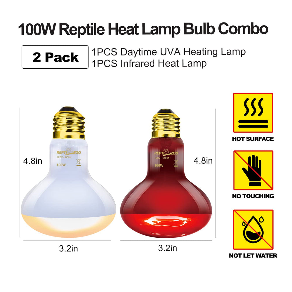 REPTI ZOO lámpara infrarroja de 100W para calor nocturno, mantiene ambiente cálido.