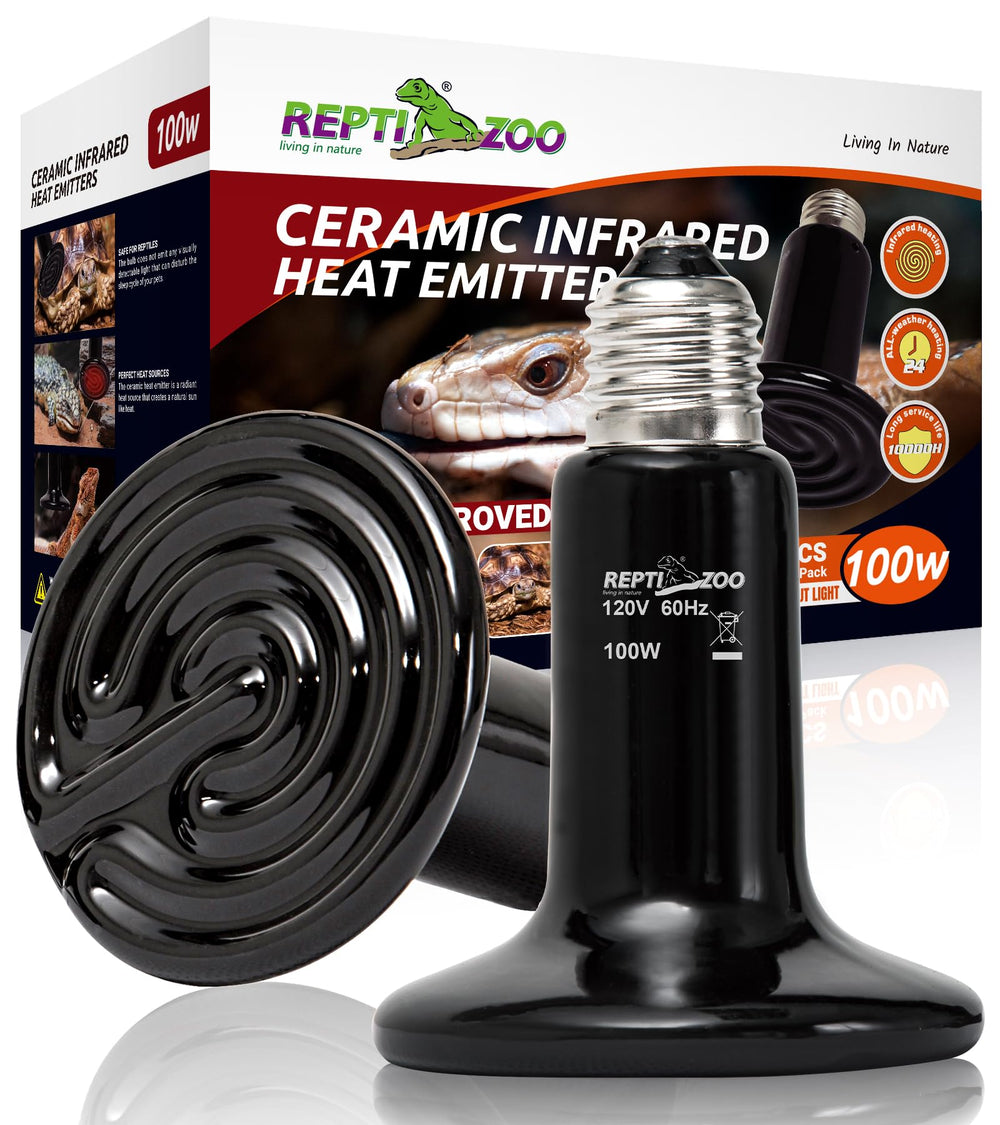 REPTI ZOO emisor de calor cerámico 100W para terrario, calor constante sin emitir luz