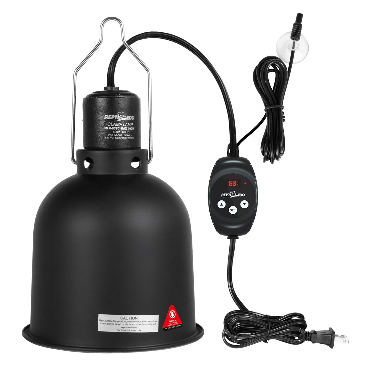 REPTI ZOO lampara-terra domo 5.5 pulgadas para control de calor en terrario.
