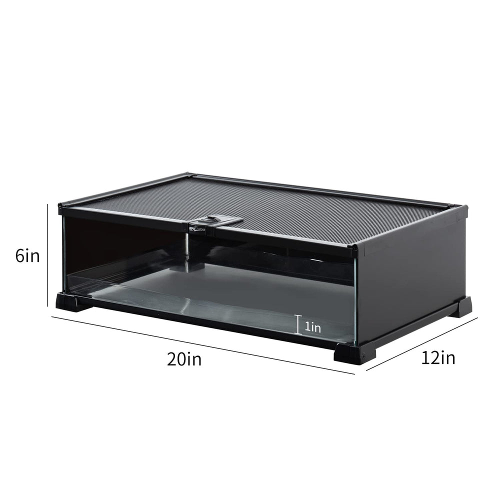 REPTIZOO tanque reptil vidrio con ventilación superior para ambiente estable.
