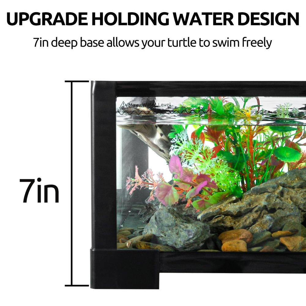 REPTIZOO tanque tortugas 67gal, puertas deslizantes para alimentación y limpieza.