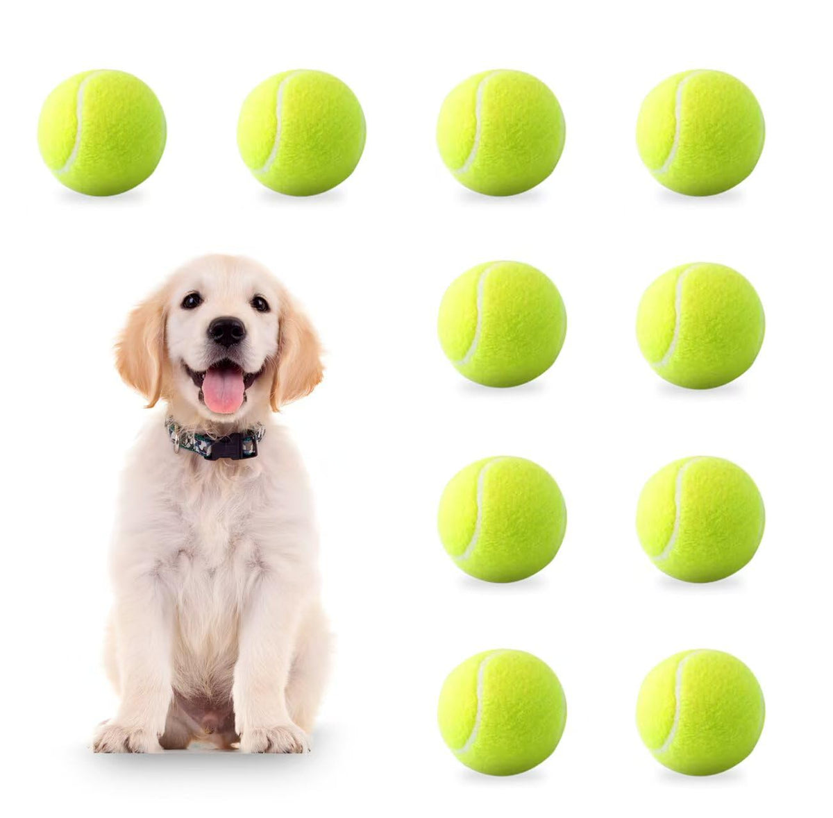 Bola de tenis RERBIO para perro pequeño, 2 pulgadas, ideal para juego seguro.