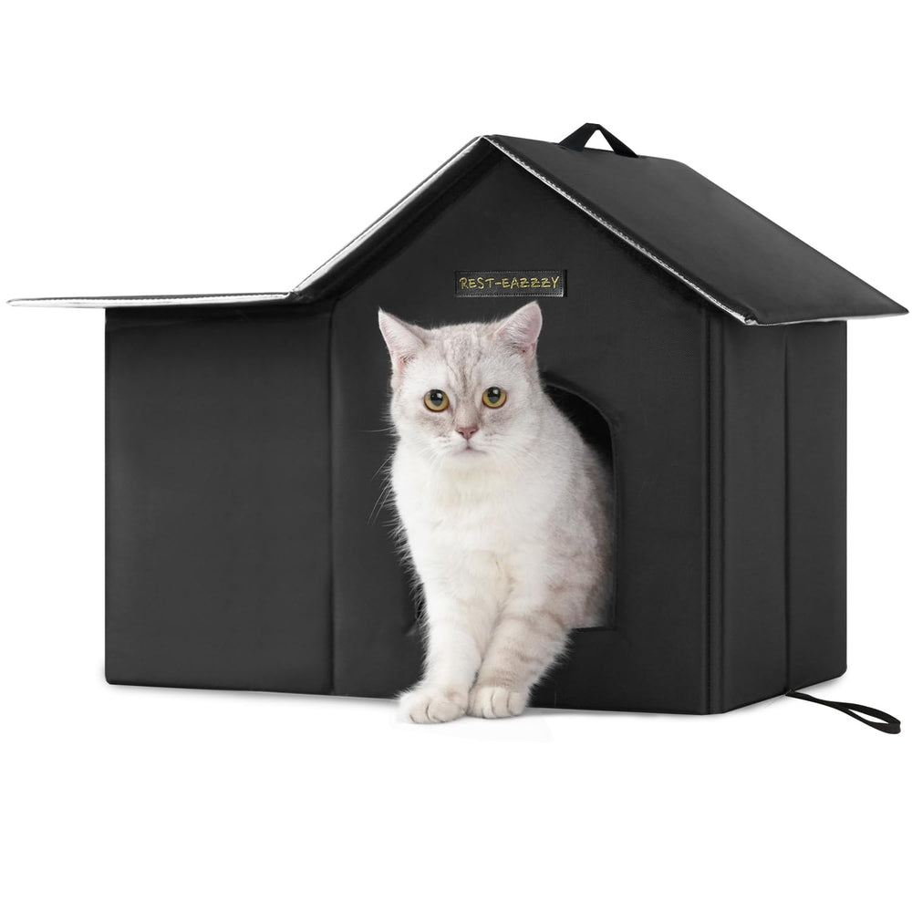 Rest-Eazzzy casa exterior para gatos, refugio aislado para uso al aire libre.