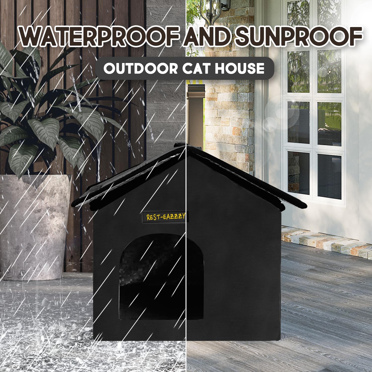 Rest-Eazzzy: casa-gato-autocalentante interior mantiene calor suave