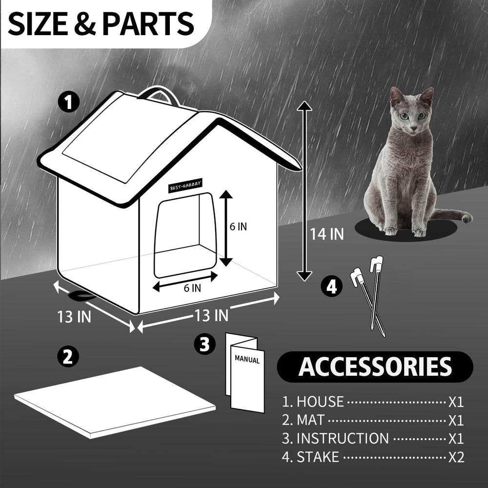 Rest-Eazzzy: casa-gato-dos-unidades exterior ideal para dos felinos