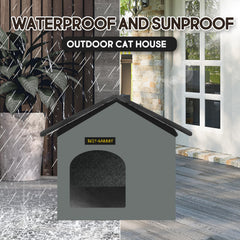 Rest-Eazzzy casa-gato-exterior impermeable, protección contra lluvia y viento