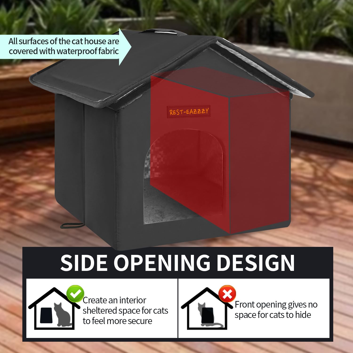 Rest-Eazzzy: casa-gato-manta-aislada incluida para confort nocturno