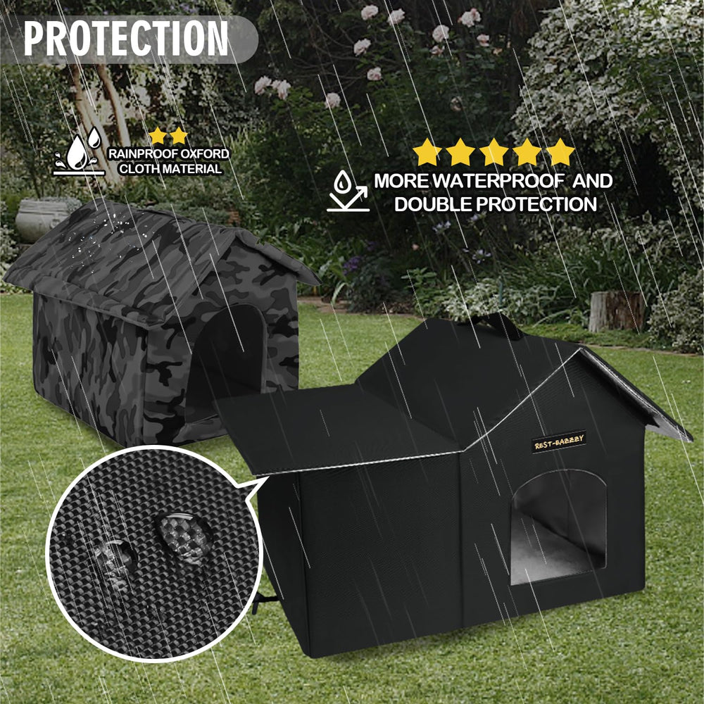 Rest-Eazzzy casa para gatos, techo impermeable que mantiene el interior seco.