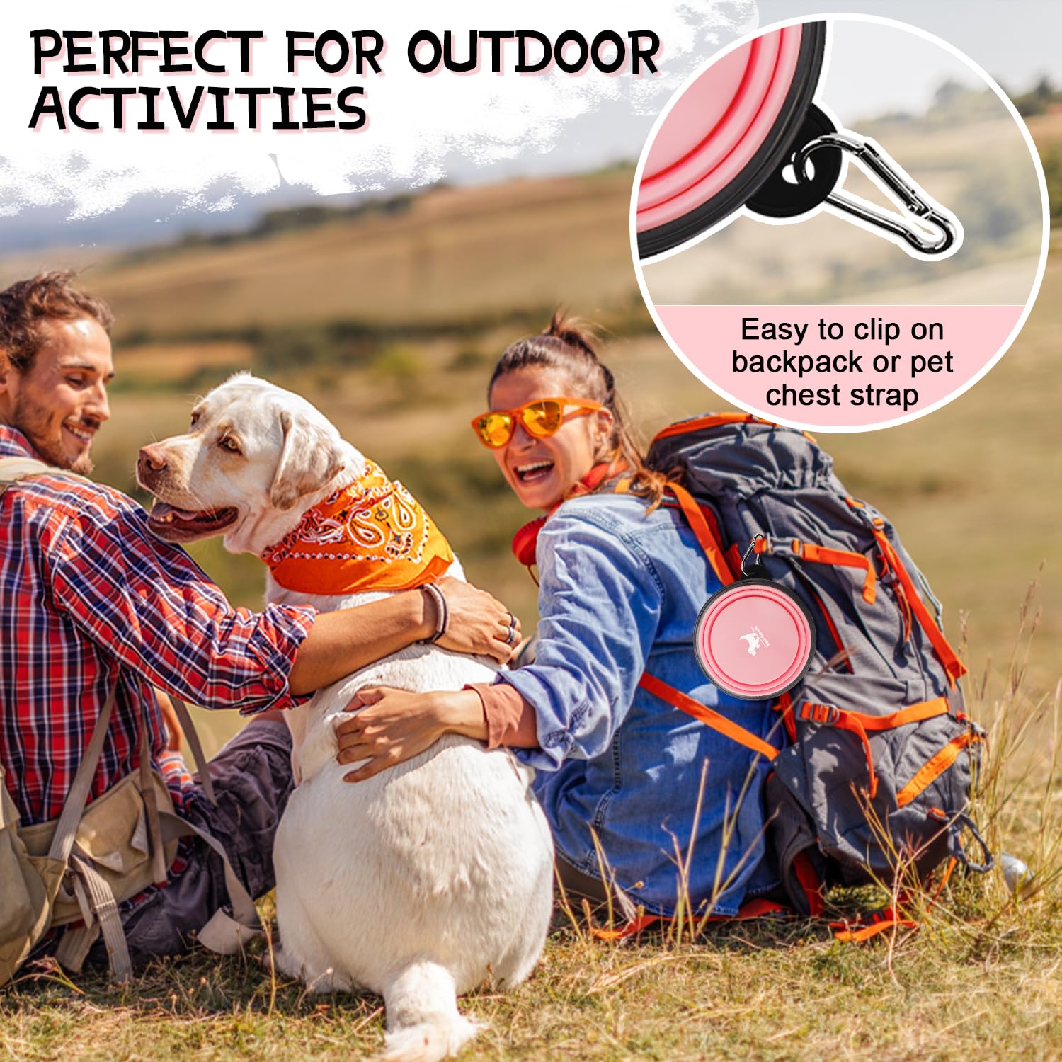 Rest-Eazzzy bol plegable, duradero para camping y caminatas con mascotas.
