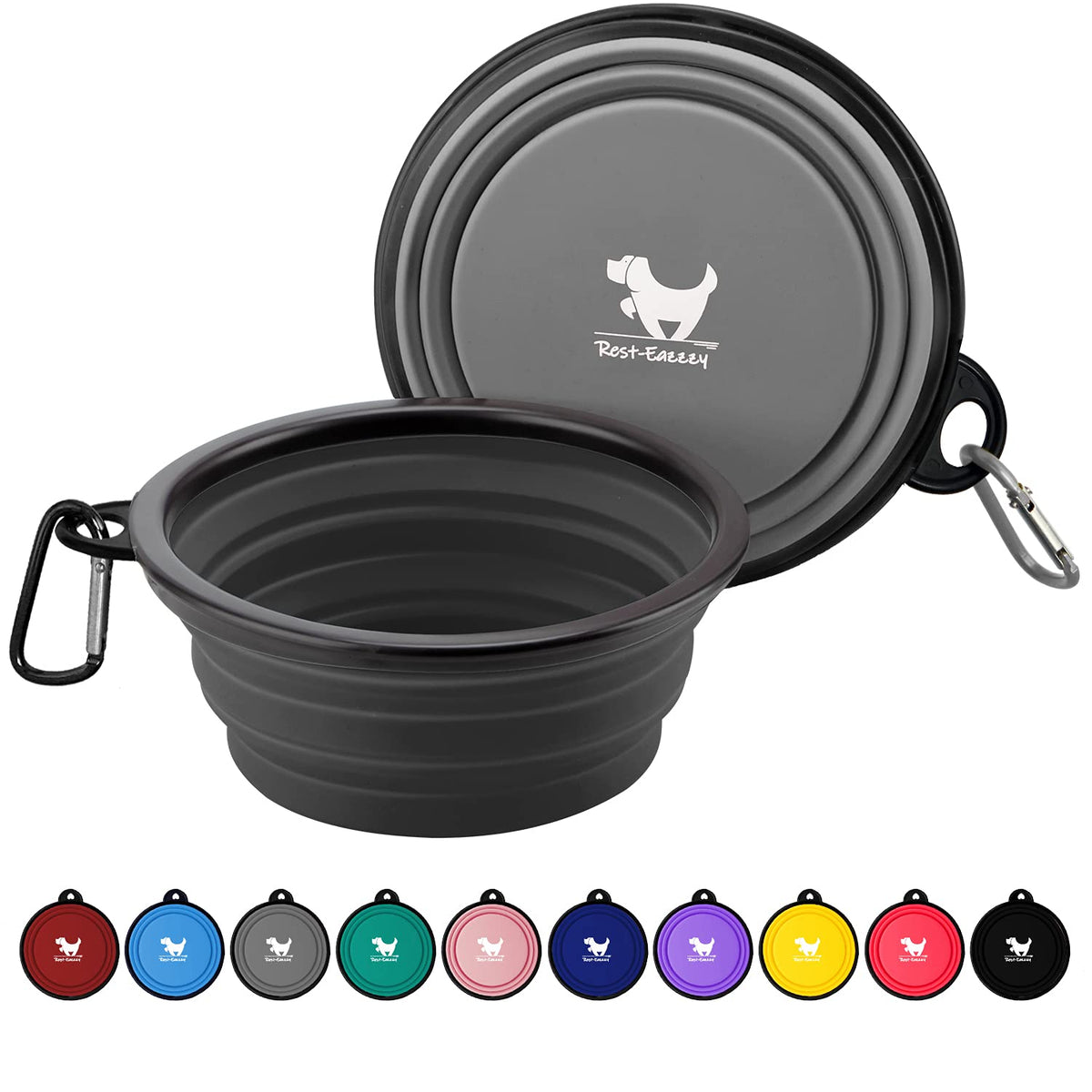 Rest-Eazzzy tazón-doblable para perros en viaje, dos-pack, mantiene agua y comida al alcance.