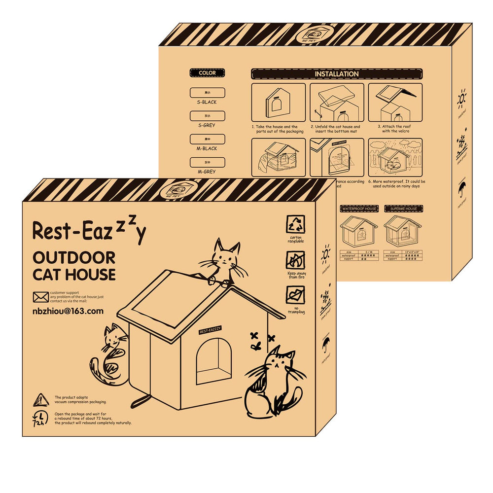 Uso exterior de Rest-Eazzzy: refugio de 13x13x14 pulgadas para espacios abiertos.