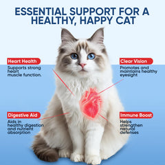 RETPMOSO KittySupps Taurina con vitamina E, zinc y glicina para nutrición equilibrada.