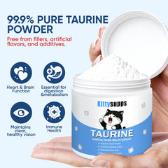 RETPMOSO KittySupps Taurina polvo puro para soporte diario de energía felina.