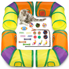Retro Shaw: túneles grandes para gatos, ideales para explorar y jugar dentro de casa.