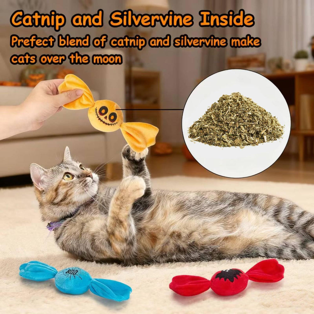 Retro Shaw Pack de tres juguetes para gatos con premios dulces.