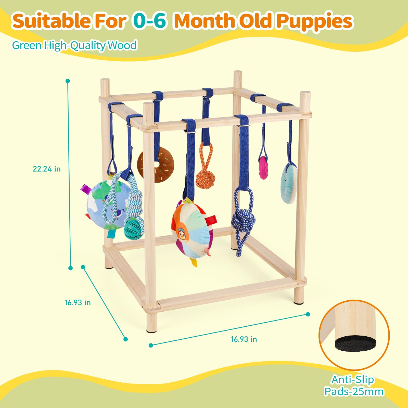 Retyion con 8 juguetes colgantes para perrito, estimula sentidos