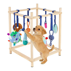 Gimnasio Retyion para perrito en madera, juego seguro en interiores