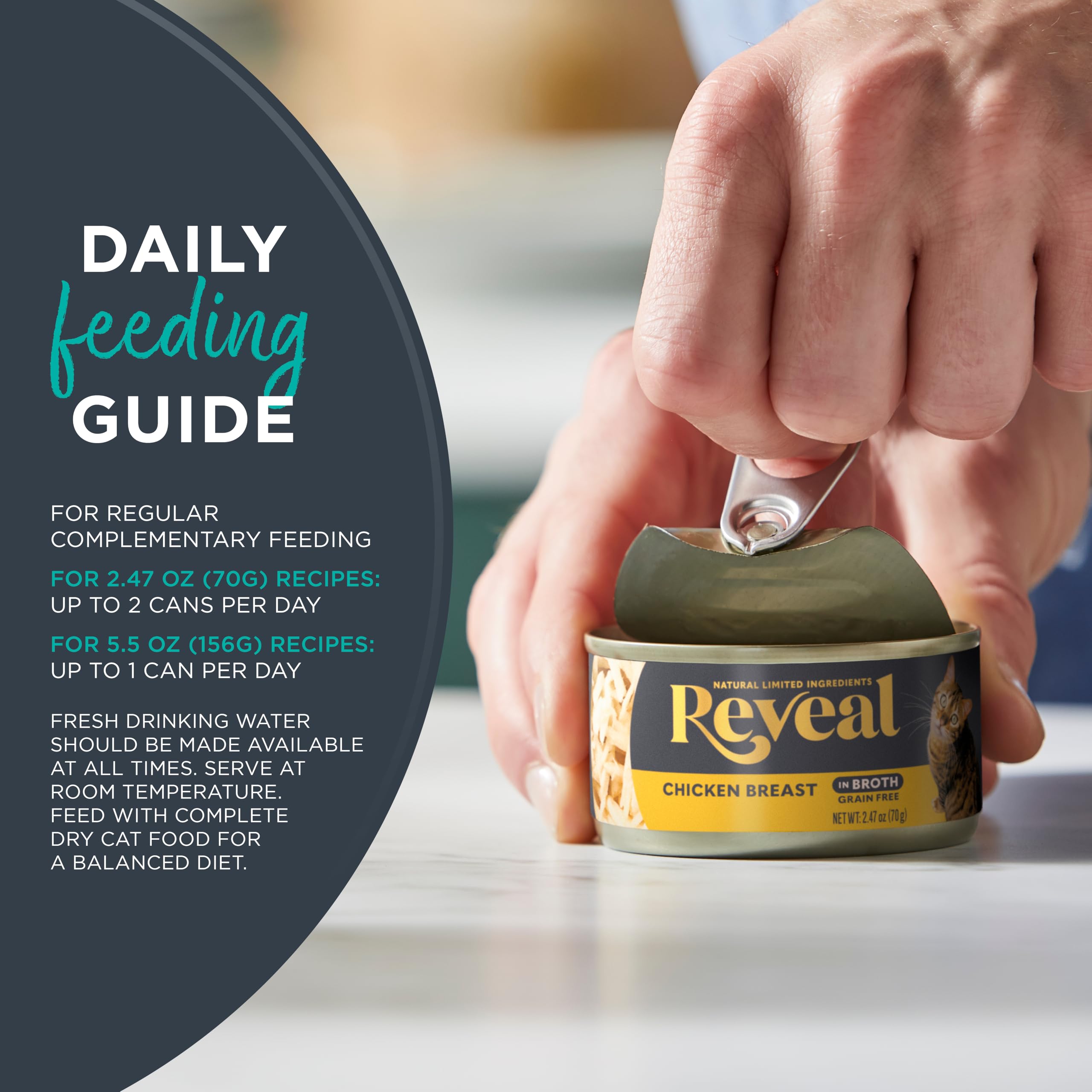 Reveal Gato: etiqueta natural sin artificios, receta simple y saludable.