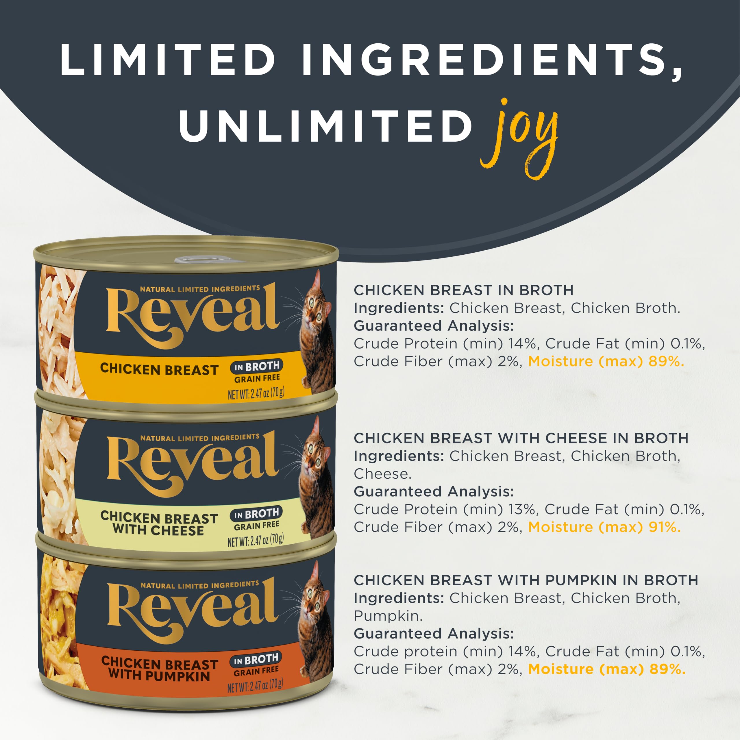 Reveal Gato: lata pollo con calabaza, combinación sabrosa y digestión suave.