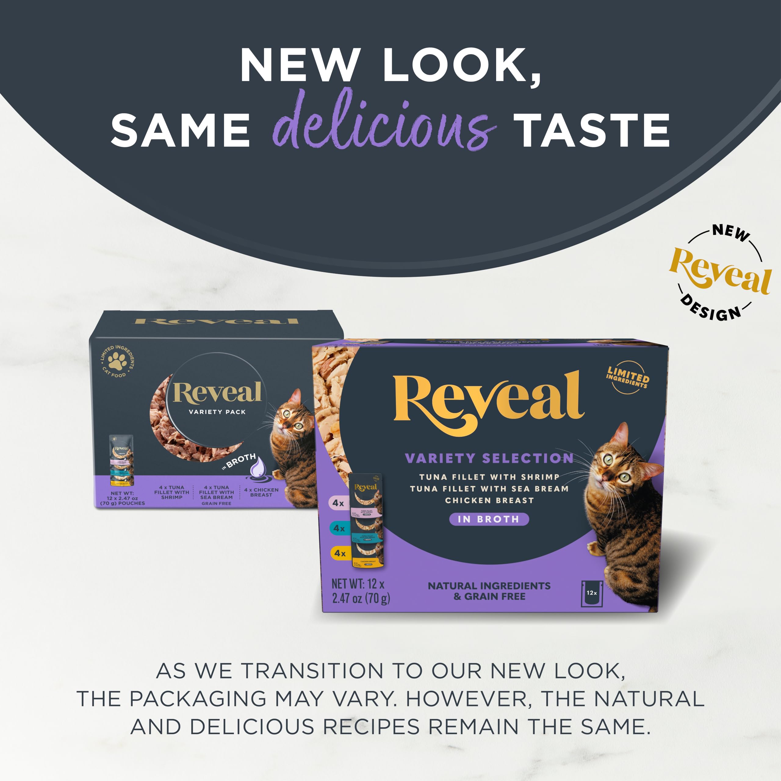 Reveal sin granos, ingredientes limitados, opción simple para la dieta de tu gato.