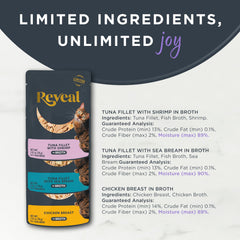 Reveal variedad de sabores y texturas en caldo natural para gatos curiosos.