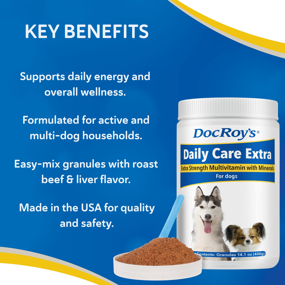 Doc Roy's Daily Care Extra Canine granulos sabor ternera ofrecen nutrición diaria