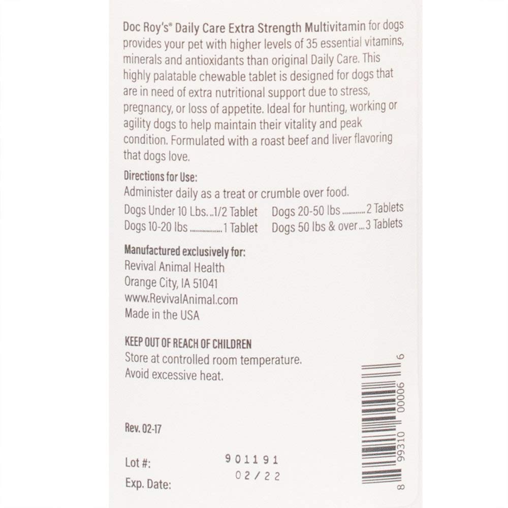 Doc Roy's Daily Care Extra, paquete de 365 días para uso continuo