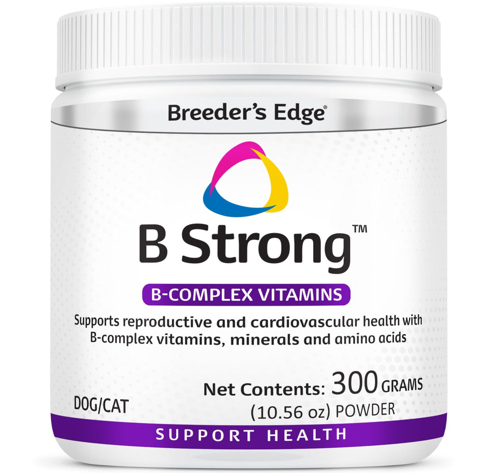 Revival Breeder’s Edge B Strong, polvo para perros y gatos, nutrición completa para salud reproductiva.