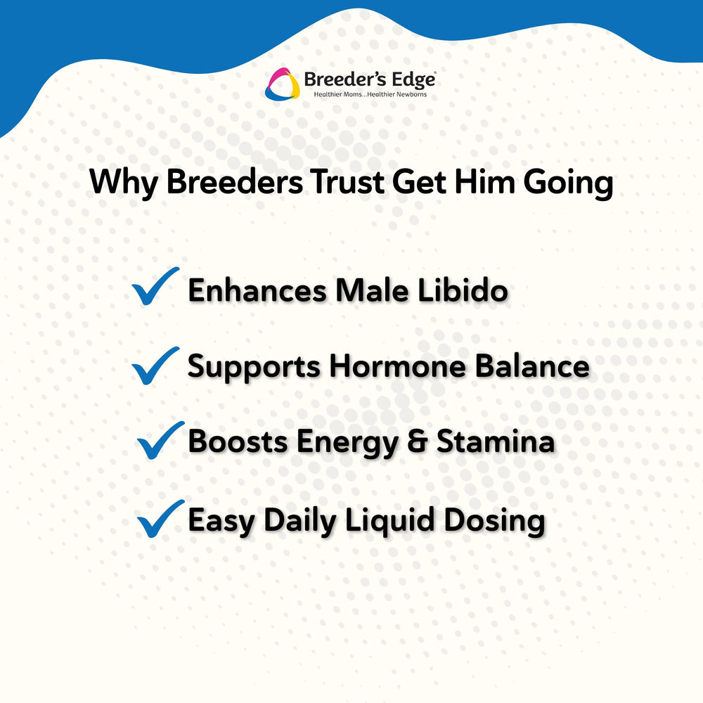 Revival Breeder’s Edge Get Him Going: ingredientes vitales como maca y ashwaganda para energía.