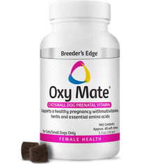 Breeder's Edge Oxy Mate: caja del producto para apoyo nutricional durante embarazo de perros y gatos