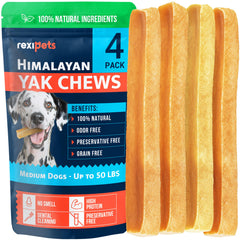 REXIPETS Yak Chews Himalaya para perros grandes, limpieza dental con masticación prolongada