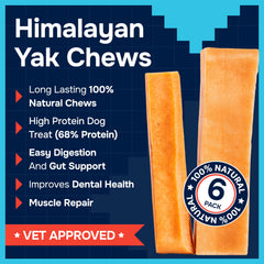REXIPETS Yak Chews Himalaya para perros medianos, sabrosos y duraderos para masticar