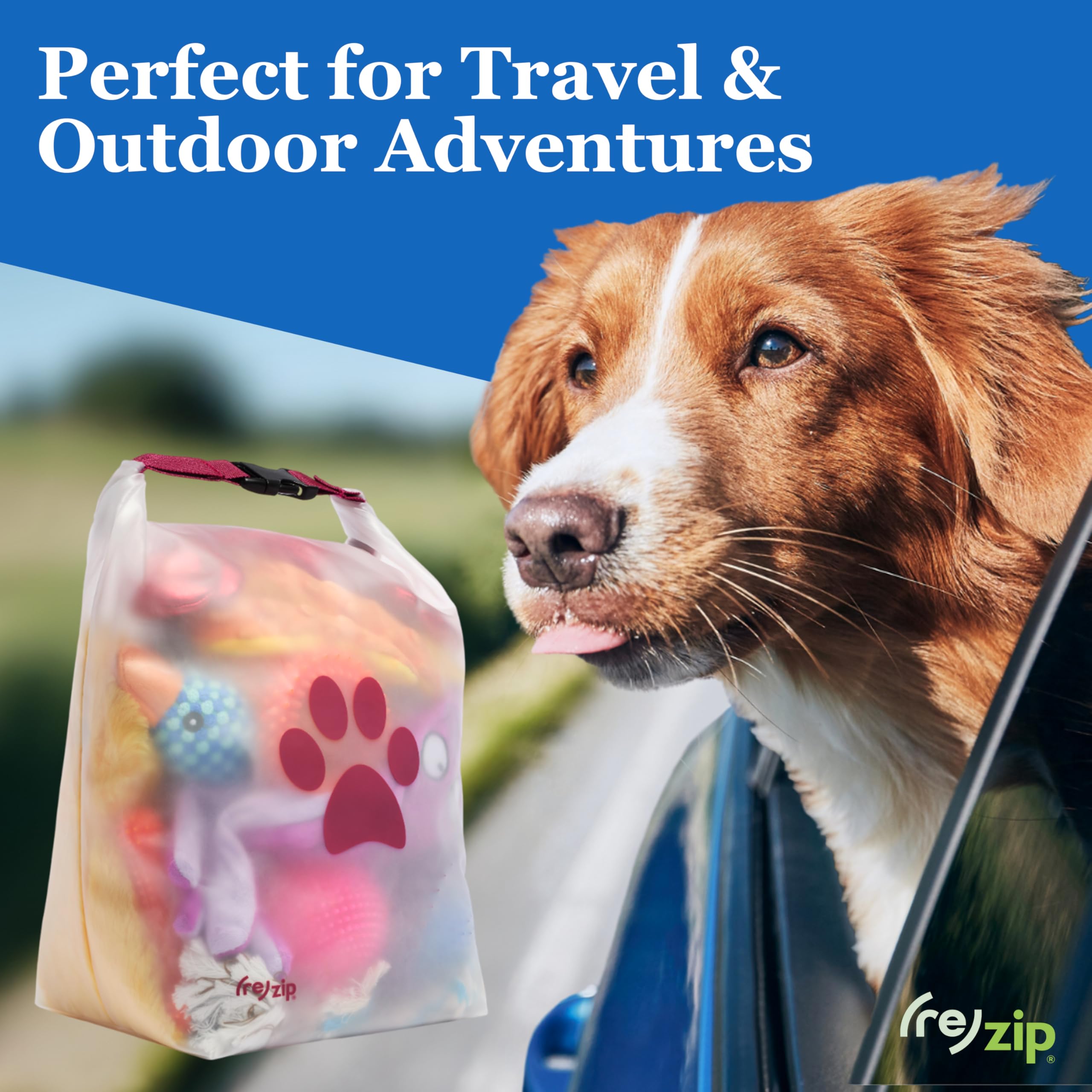Clip con asa integrada facilita engancharla a otra bolsa.