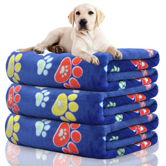 Manta Rezutan para perros grandes con estampado elefante y huellas, ideal para cama
