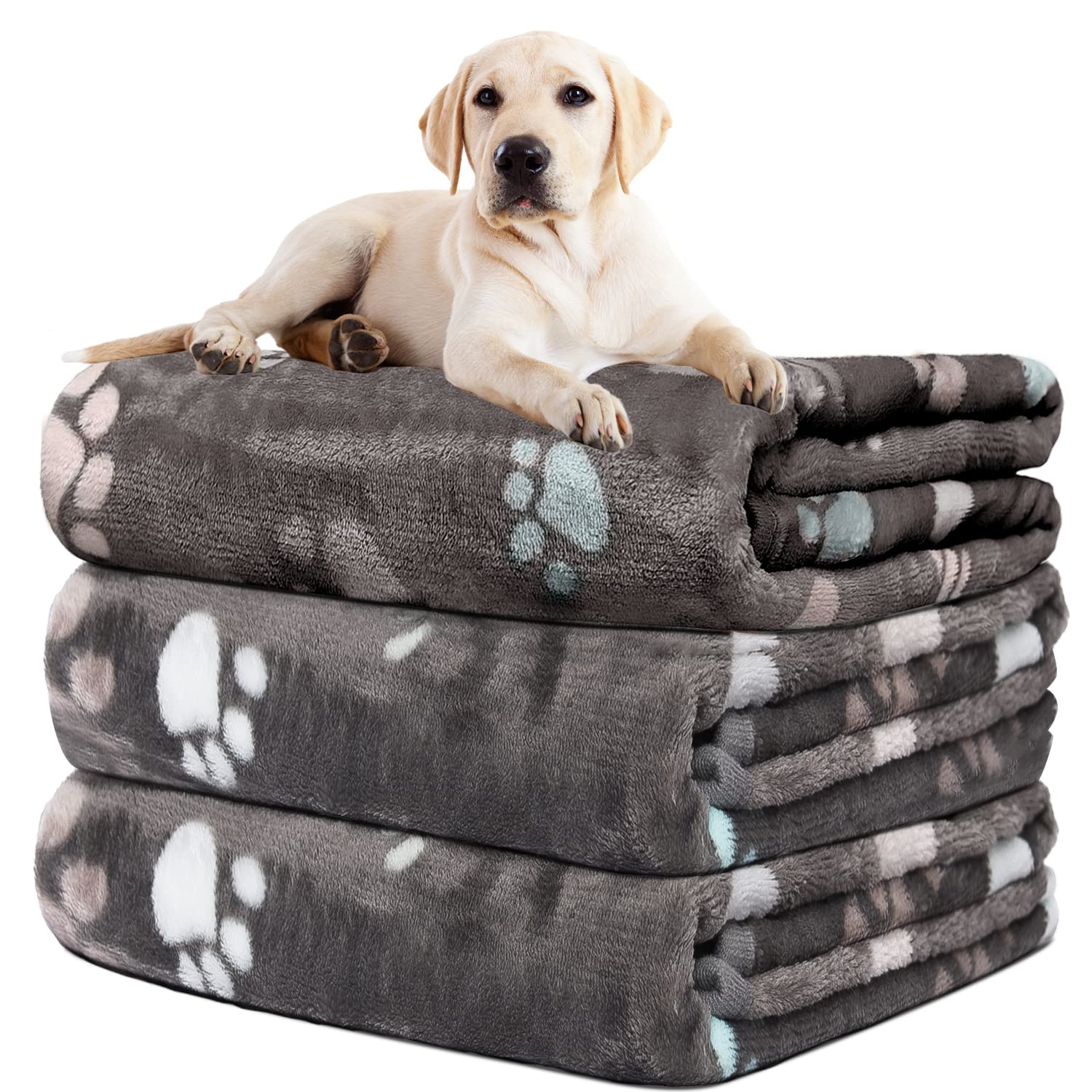 Manta Rezutan para perros grandes, gris y suave.