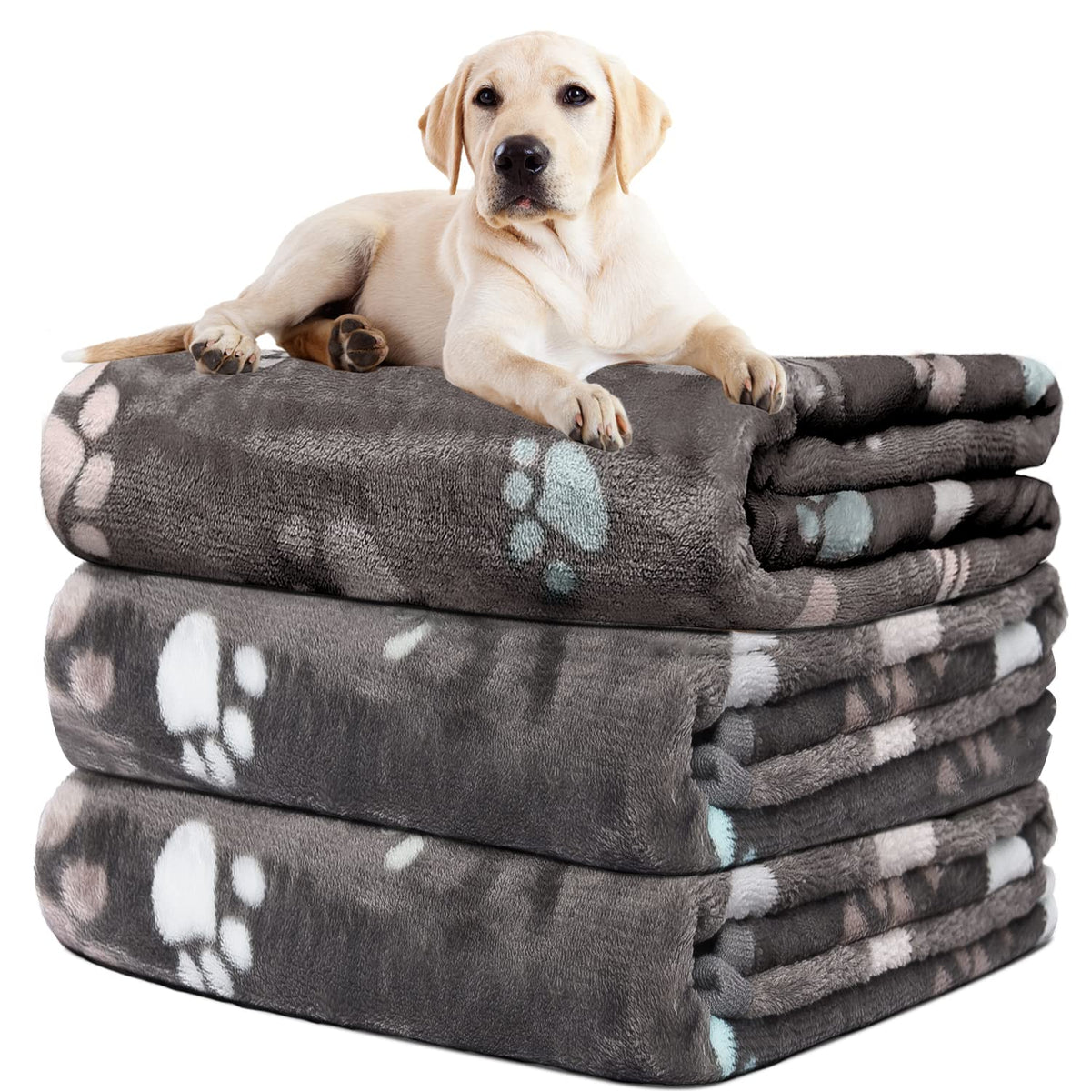 Manta Rezutan para perros grandes, gris y suave.