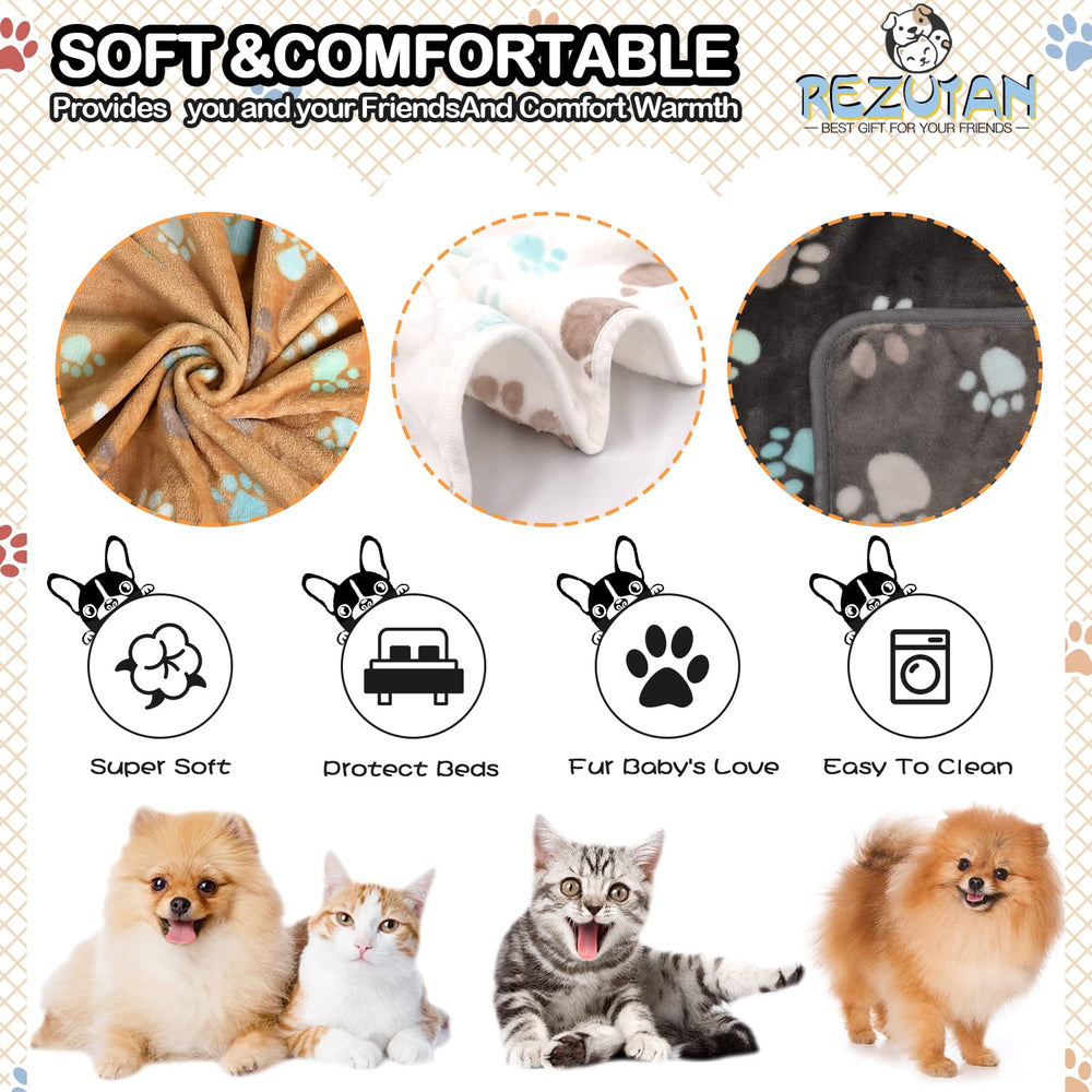 Manta Rezutan para perros grandes patitas café, ideal para jaula o coche.