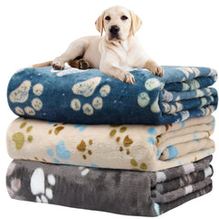 Manta para perros Rezutan gris, conjunto de 3 suave para cama.