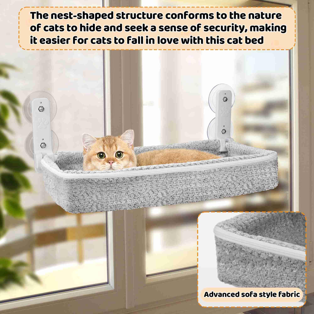 RherGrac hamaca-ventana-gato, diseño seguro y plegable para ahorro de espacio.