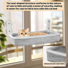 RherGrac hamaca-ventana-gato, diseño seguro y plegable para ahorro de espacio.