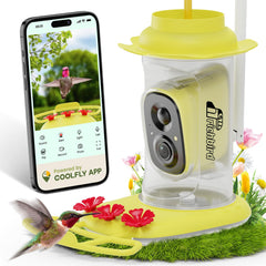 RichBird alimentador de colibríes con cámara de alta definición para observación detallada.