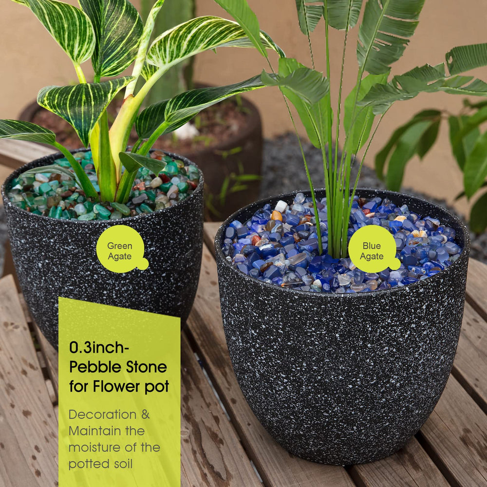 Grava verde pulida de RIFNY para plantas, base decorativa.