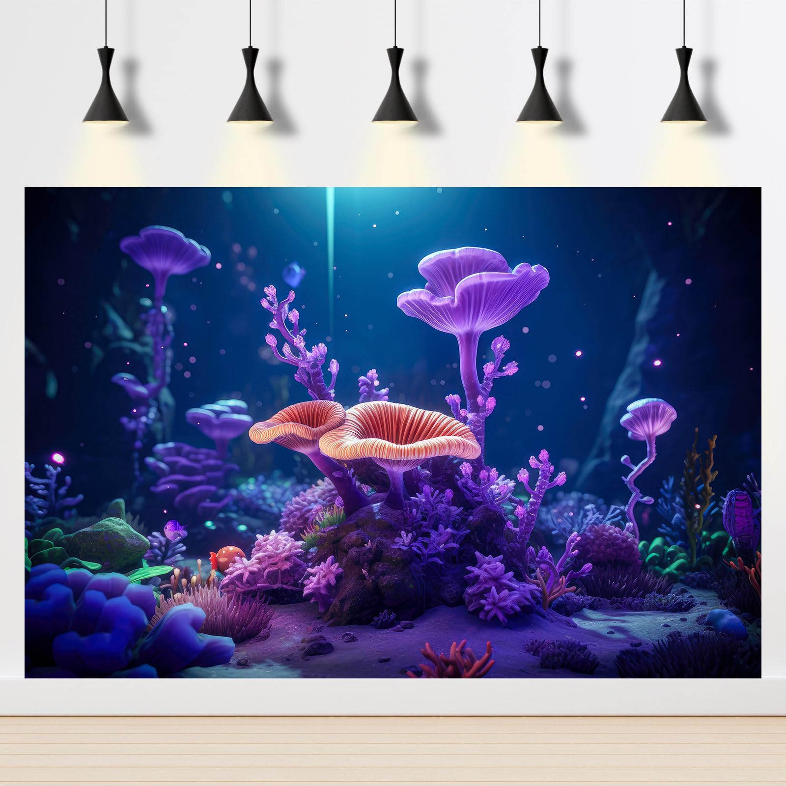 Riivvdise fondo marino detallado para peceras con peces exóticos