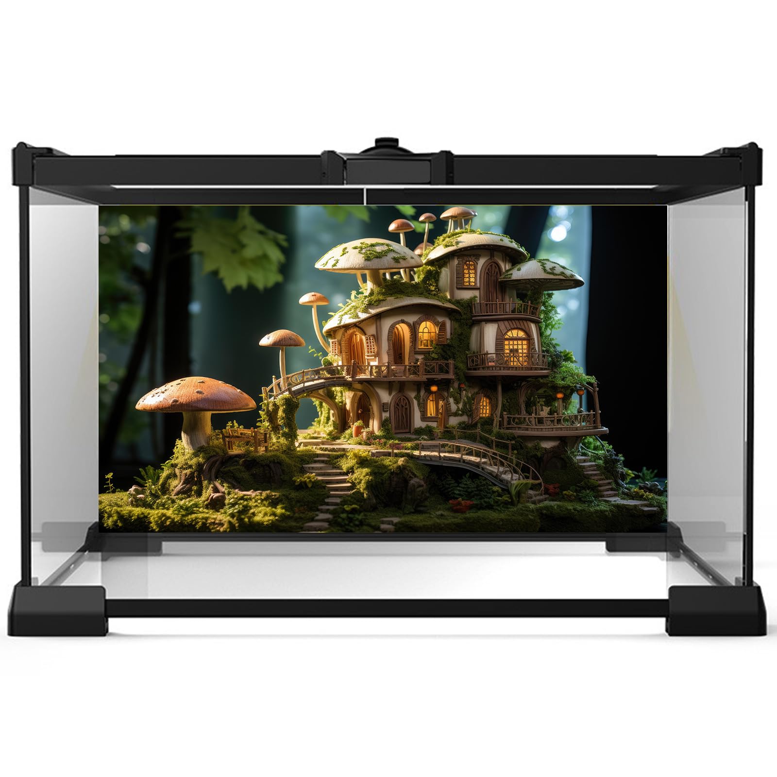 Riivvdise fondo terrario cascada bosque - ideal para decorar terrarios y aumentar la sensación de naturaleza