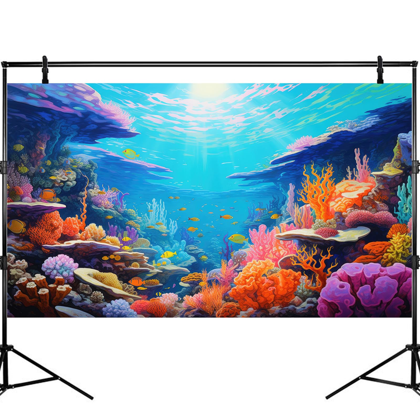 Riivvdise fondo tropical de visión submarina, transforma el tanque en paraíso acuático
