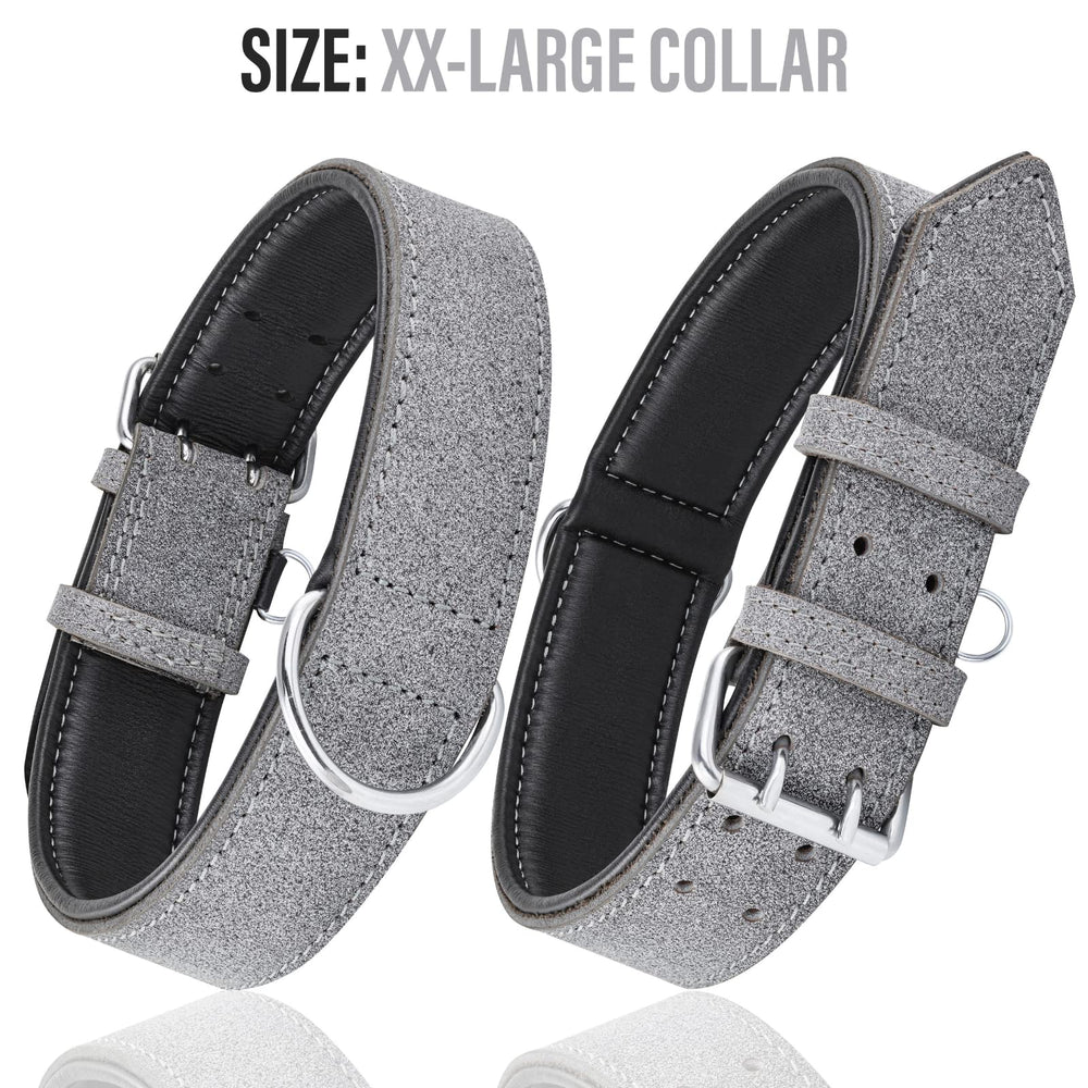 Riparo collar de cuero ajustable con anilla D para placa de identificación