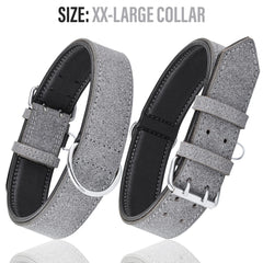 Riparo collar de cuero ajustable con anilla D para placa de identificación