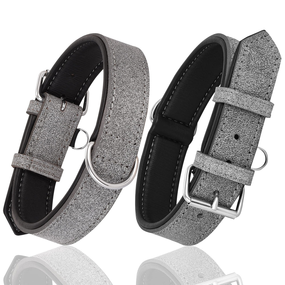 Riparo collar de cuero ajustable con etiqueta integrada para identificación